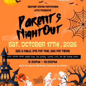 Parents Night Out Halloween Party!- Saturday, October 17th